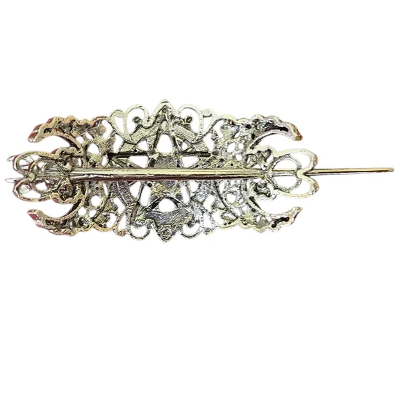 Silver Tone Pentacle Hair Pin - Picture 3 of 5